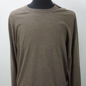 Isaia Napoli Brown Crewneck Extrafine Merino wool Sweater XXL 2XL NEW TAGS